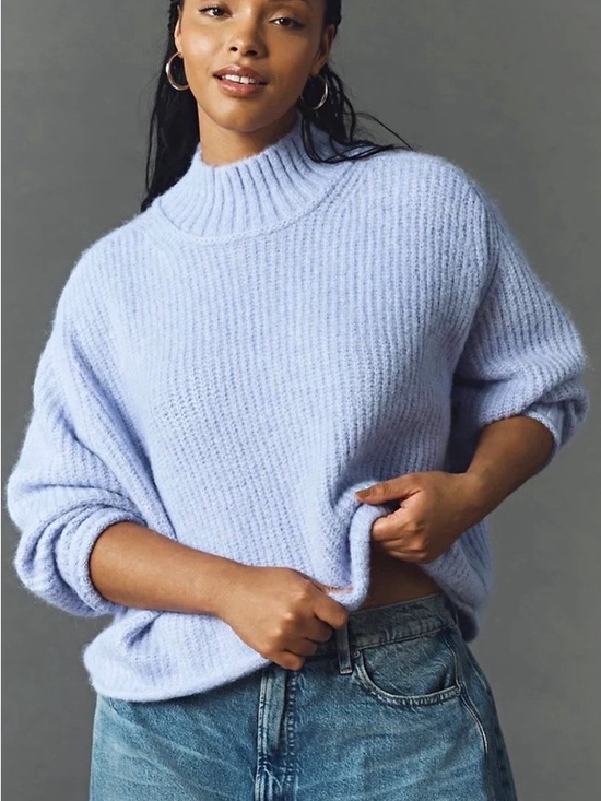 Pilcro Sweaters - Anthropologie Pilcro The Dawn Mock Neck Chunky Knit Sweater Lilac 1X New